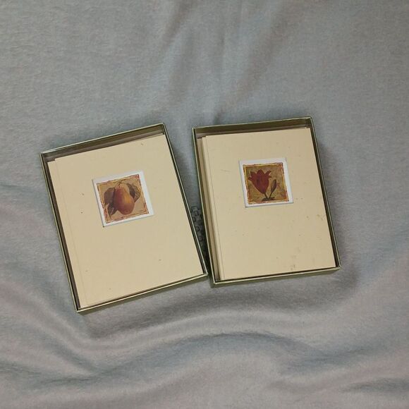 Creative Papers Vtg 2002 Note Cards by C.R. Gibson Boxed 2 Box Set 22 Pear Lily - Picture 2 of 6